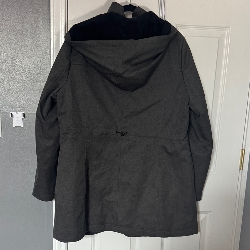 Kristen Blake Charcoal Hooded Trench Coat - Picture 4 of 9